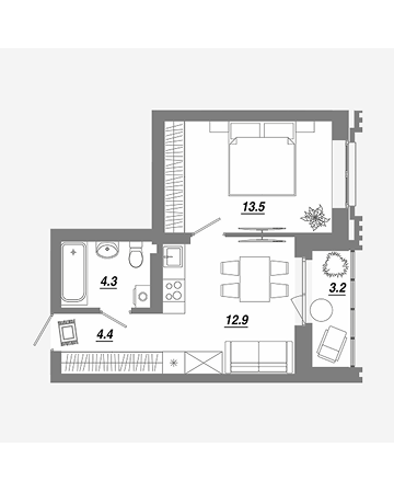 Планировка квартиры №106