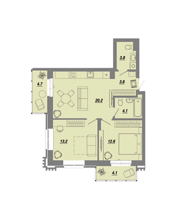 Планировка квартиры №384