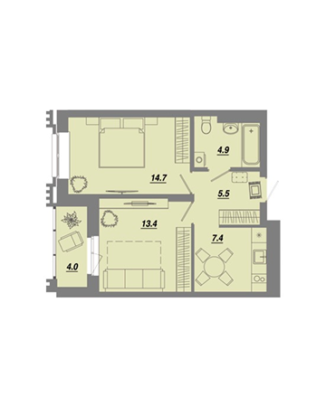 Планировка квартиры №387